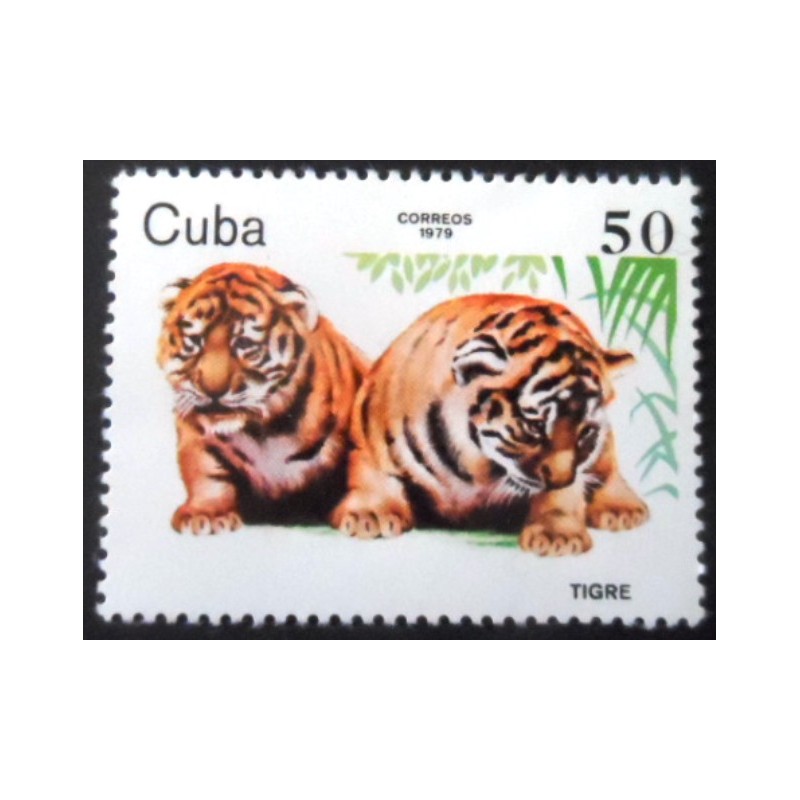 Selo postal de Cuba de 1979 Tiger