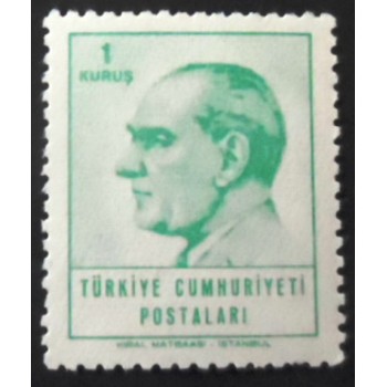 Selo postal da Turquia de 1965 Ataturk 1 M