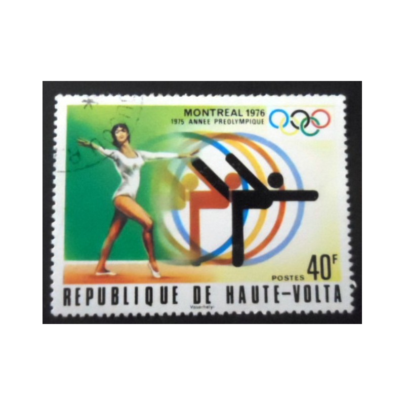 Selo postal do Alto Volta de 1976 Gymnastics