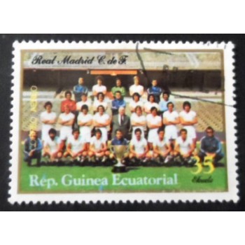Selo postal da Guiné Equatorial de 1977 Team of Real Madrid