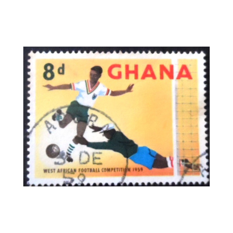 Selo postal de Ghana de 1959 Soccer Player at Goal