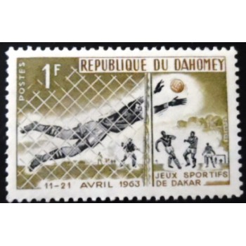 Selo postal de Daomé de 1963 Football 1 M