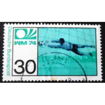 Selo postal da Alemanha de 1974 Goalkeeper saving goal