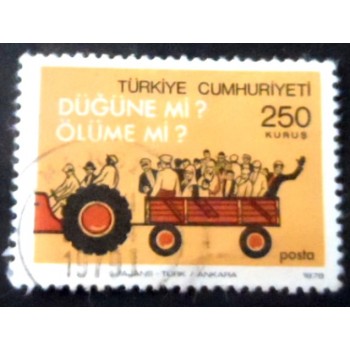 Selo postal da Turquia de 1977 Traffic Safety