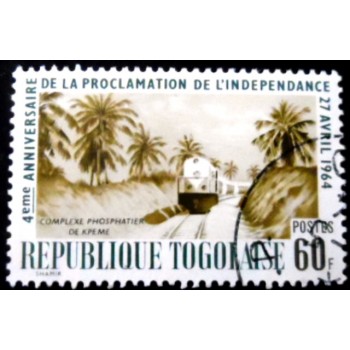Selo postal do Togo de 1964 Diesel Phosphate Train
