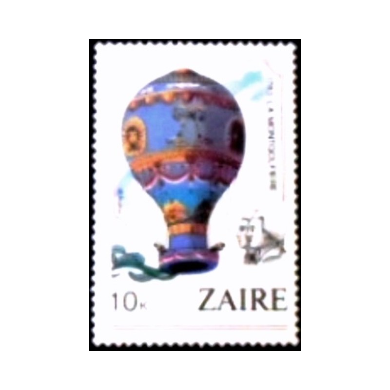 Imagem do selo postal do Zaire de 1984 Stratosphere Balloon M