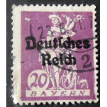 Selo postal do Reich de 1920 Bavaria overprinted Deutsches Reich