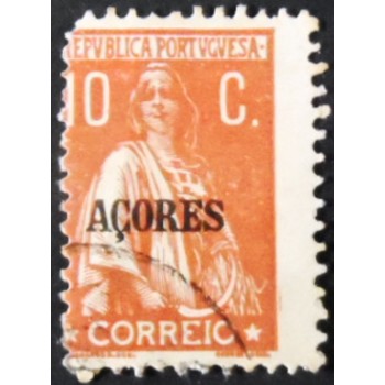 Selo postal dos Açores de 1918 Ceres Issue of Portugal Overprinted 10