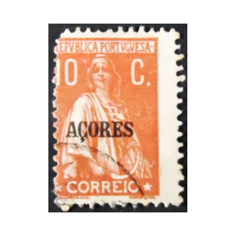 Selo postal dos Açores de 1918 Ceres Issue of Portugal Overprinted 10