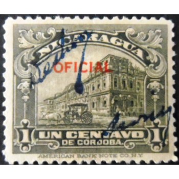 Selo postal da Nicarágua de 1933 National Palace Managua