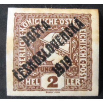 Selo postal da Tchecoslováquia de 1919 Austrian Newspaper Stamps overprinted