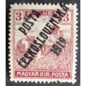 Selo postal da Tchecoslováquia de 1919 Hungarian Stamps overprint