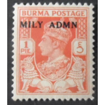 Selo postal da Birmânia de 1945 King George VI overprinted 1