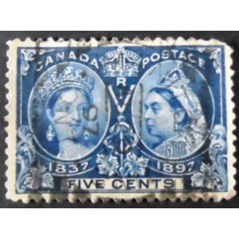 Selo postal do Canadá de 1897 Queen Victoria 5