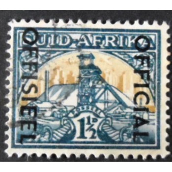 Selo postal da África do Sul de 1937 Gold Mine Overprinted 1½