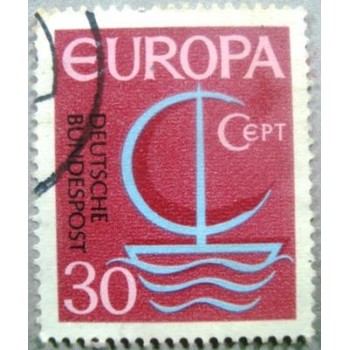 Selo postal da Alemanha de 1966 C.E.P.T. Ship 30