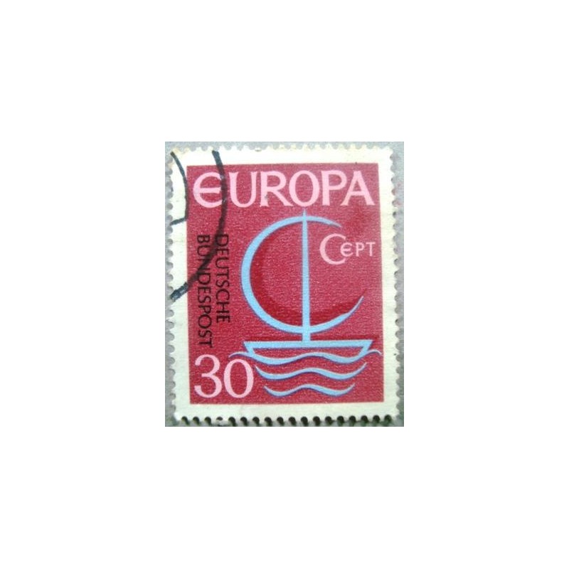 Selo postal da Alemanha de 1966 C.E.P.T. Ship 30