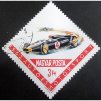 Selo postal da Hungria de 1962 Racing car 3