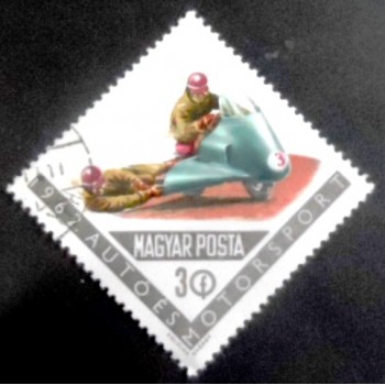 Selo postal da Hungria de 1962 Stunt racing