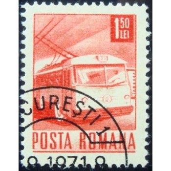 Selo postal da Romênia de 1971 Trolleybus NCC