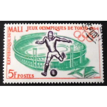 Selo postal do Mali de 1964 Soccer Player