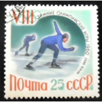 Selo postal da União Soviética de 1966 Speed Skating