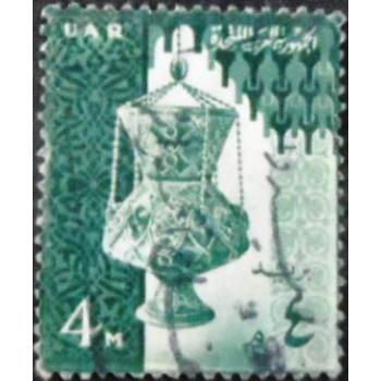 Selo postal do Egito de 1960 Glass Lamp and Mosque 4