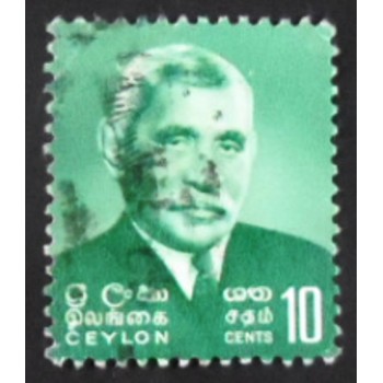 Selo postal do Ceilão de 1966 Dudley Shelton Senanayake 10