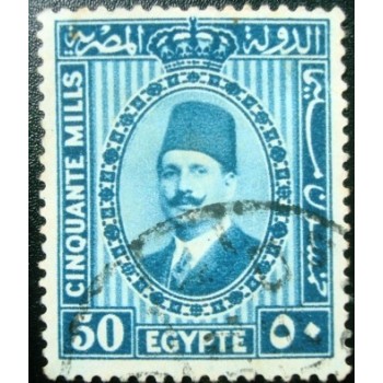 Selo postal do Egito de 1927 King Fuad I 50