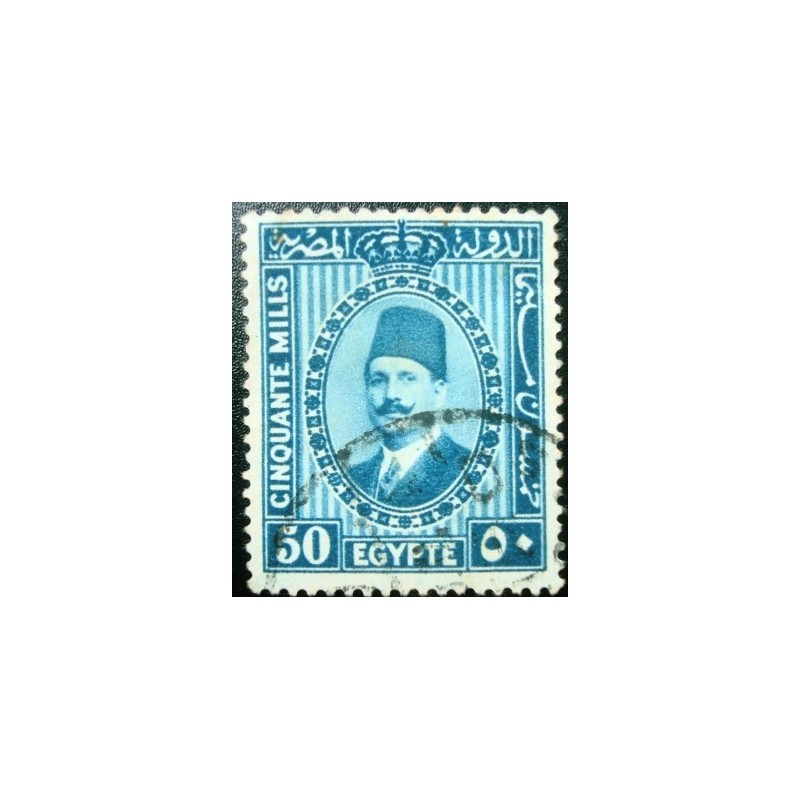 Selo postal do Egito de 1927 King Fuad I 50