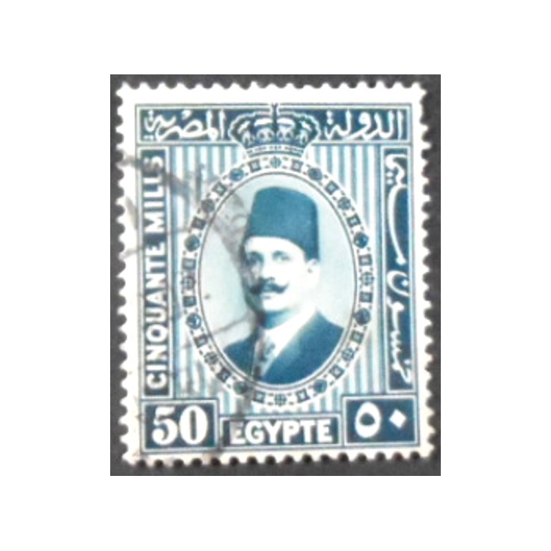 Selo postal do Egito de 1929 King Fuad I 50 Ub