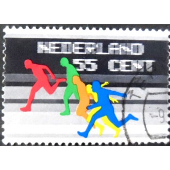 Selo postal da Holanda de 1976 K.N.A.U.five Runners