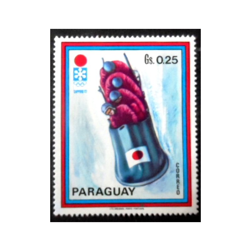 Selo postal do Paraguai de 1972 Four-man