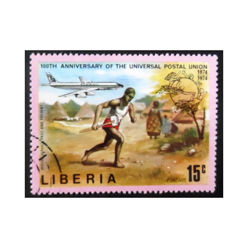 Selo postal da Libéria de 1974 Postal Runne