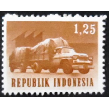 Selo postal da Indonésia de 1964 Lorry and Trailer M