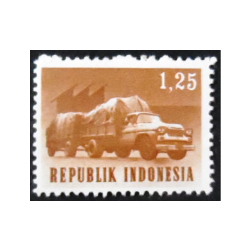 Selo postal da Indonésia de 1964 Lorry and Trailer M