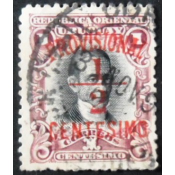 Selo postal do Uruguai de 1898 Joaquin Suarez Surcharged ½