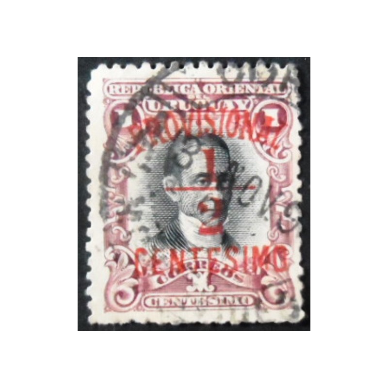 Selo postal do Uruguai de 1898 Joaquin Suarez Surcharged ½
