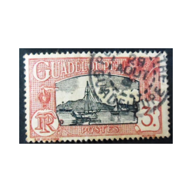 Selo postal de Guadalupe de 1928 Pointe à Pitre 3