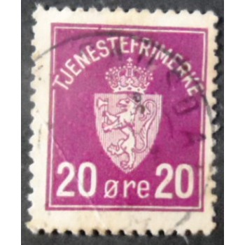 Selo postal da Noruega de 1926 Tjenesterfrimaerke 20