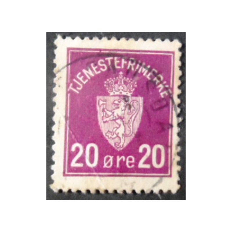 Selo postal da Noruega de 1926 Tjenesterfrimaerke 20