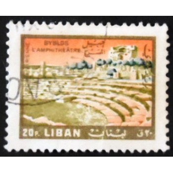 Selo postal do Líbano de 1966 Roman Theater in Crusader castle
