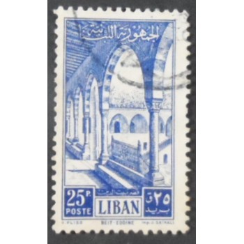 Selo postal do Líbano de 1954 Gallery in Beit-et-Din Palace 25 U