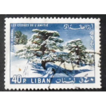 Selo postal do Líbano de 1965 Cedars of friendship