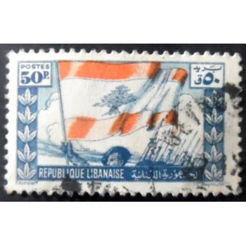 Selo postal do Líbano de 1946 Soldiers and Flag without V 50