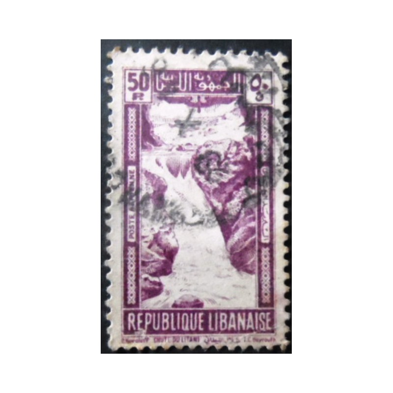 Selo postal do Líbano de 1945 Fall of Litani 50