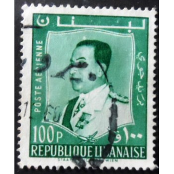 Selo postal do Líbano de 1960 President Fuad Chehab 100