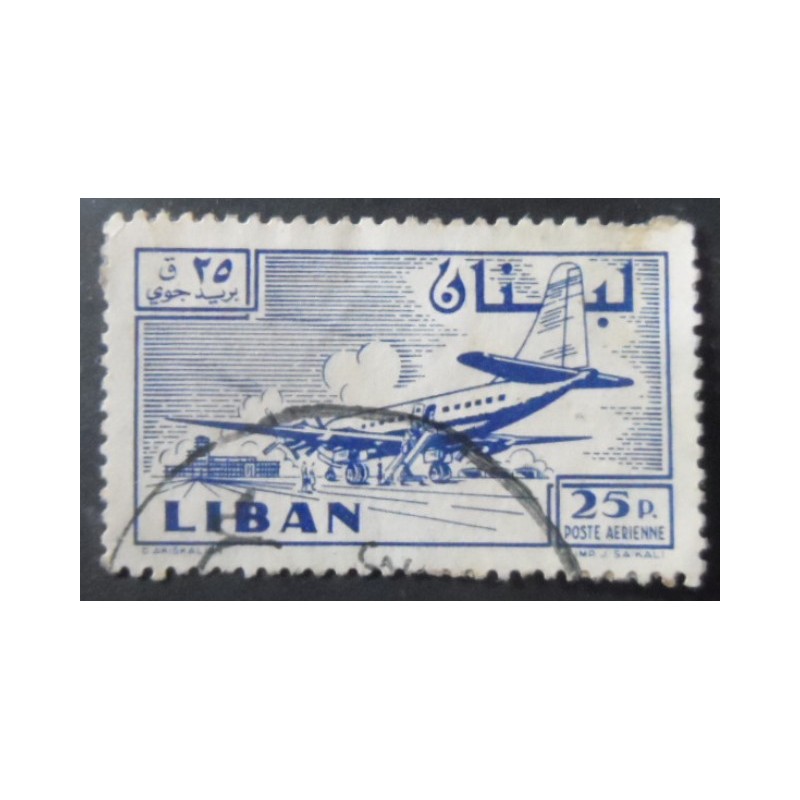 Selo postal do Líbano de 1958 Plane at Airport 25