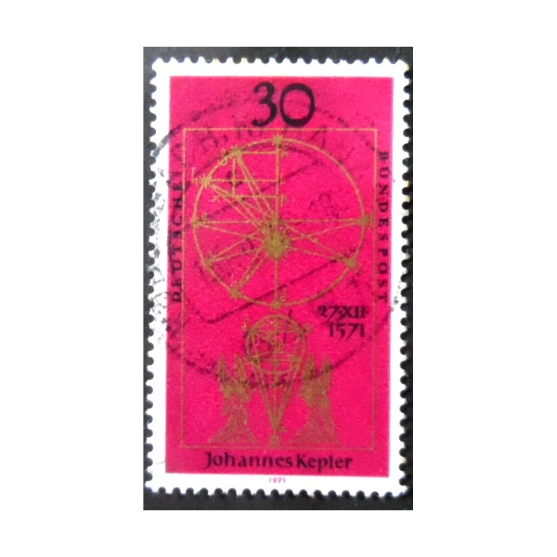 Selo postal da Alemanha de 1971 Anniversary of Johannes Kepler