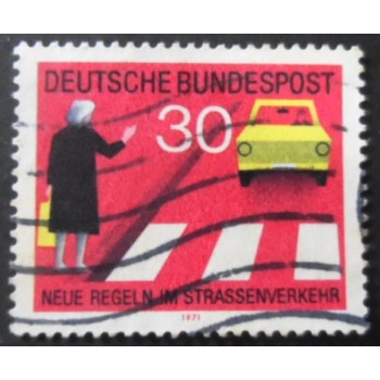 Selo postal da Alemanha de 1971 Crosswalk